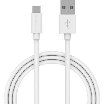 USB-A till USB-C 1m vit Smartline.