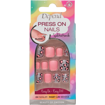 Press On Nails Pink Leop 1 Styck Depend.