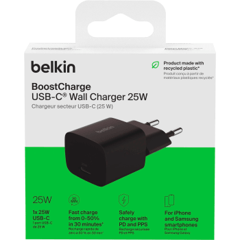 Väggladdare 25W Svart Belkin.
