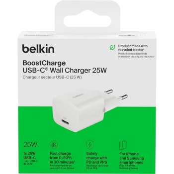 Väggladdare 25W vit Belkin.