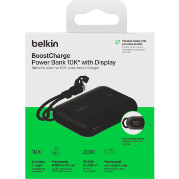 Powerbank 10.000mAh display.