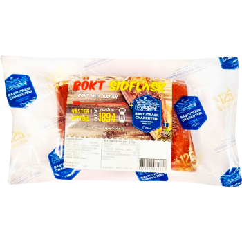 Sidfläsk Basturökt ca 500g Bastuträsk Charkuteri.