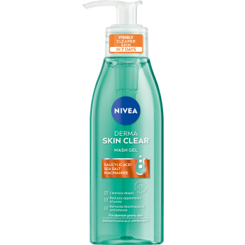 Ansiktsrengöring Derma Skin Clear Wash Gel 150ml Nivea.