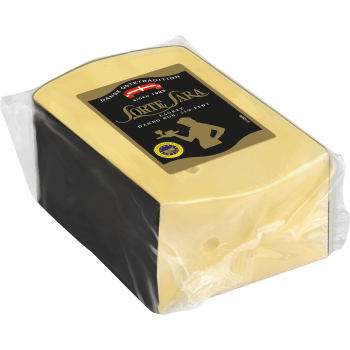 Sorte Sara 25% ca 500g Dansk Ostetradition.