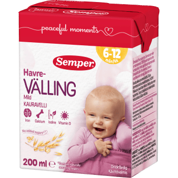 Havrevälling mild drickfärdig Från 6m 200ml Semper.