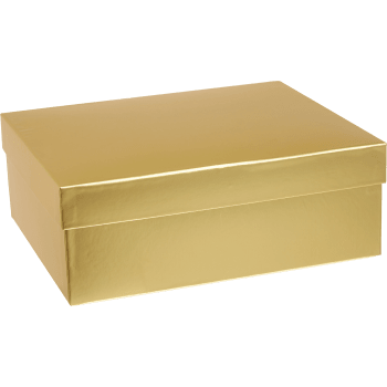Presentbox guld 20x24,5x9 cm.