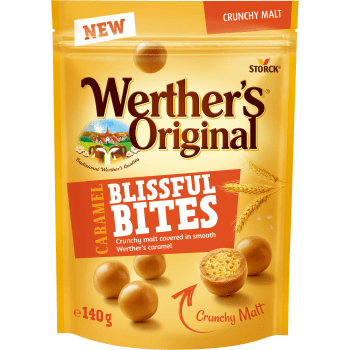 Godis Blissful Bites Crunchy Malt 140g Werthers original.