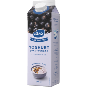 Yoghurt Svarta vinbär Laktosfri 2,1% 1000g Valio.