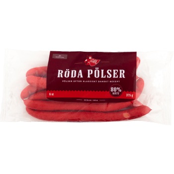 Röd Hot Dog pölser 375g Göl.