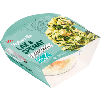 Pasta med lax & spenat Fryst 340g ICA.