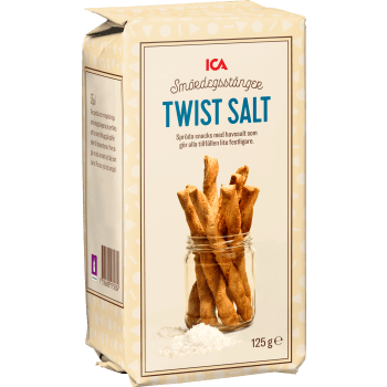 Smördegsstänger Twist salt 125g ICA.