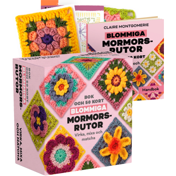 Blommiga mormorsrutor - Bok och 50 kort: Virka, mixa och matcha.