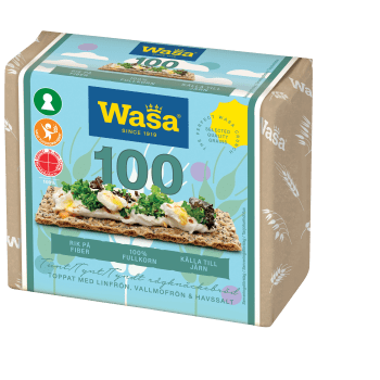Knäckebröd 100 Frön & Havssalt 245g Wasa.