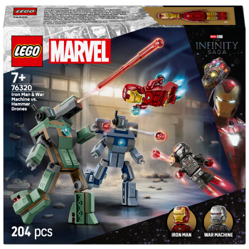 LEGO Marvel Iron Man & War Machine mot Hammer Drones 76320.