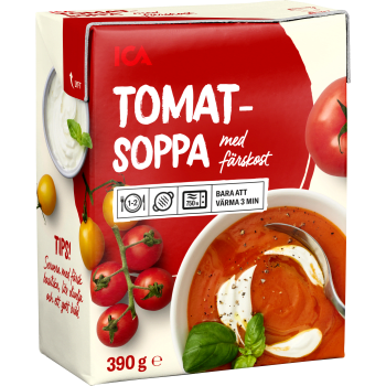 Tomatsopp Färskost ICA 390 g.