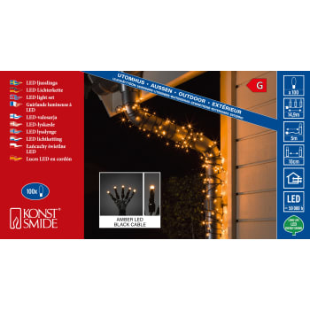 Ljusslinga 100 LED amber Konstsmide.