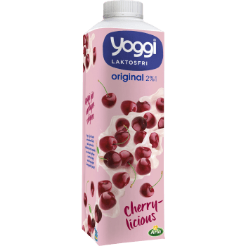 Yoghurt Original Körsbär Laktosfri 2% 1000g Yoggi®.