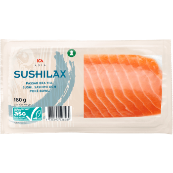 Sushilax Färsk Laxloin 180g Miljömärkt ICA Asia.