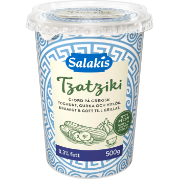 Tzatziki 8,3% fett 500g Salakis.
