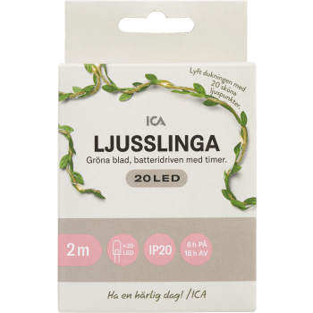 Ljusslinga 20 LED jute batteri ICA.
