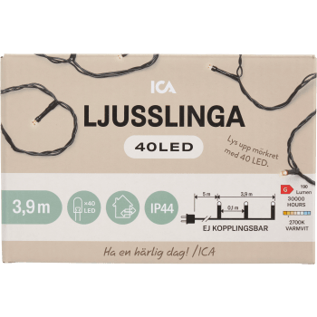 Ljusslinga 40LED 3,9m IP44 ICA.