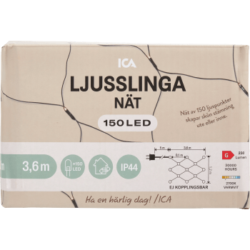 Ljusnät 150LED 3,6m IP44 ICA.