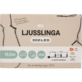 Ljusslinga 200LED 19,9m IP44 ICA.