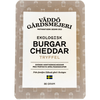 Hamburgerost Burgarcheddar Tryffel Svensk Eko 86g Väddö Gårdsmejeri.