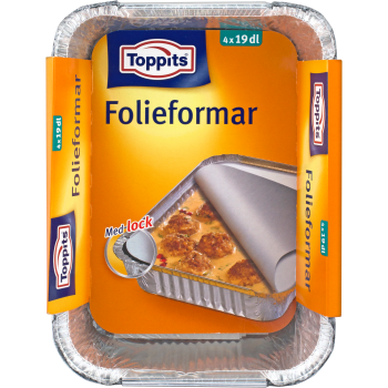 Folieformar med lock 19dl 4-p Toppits.