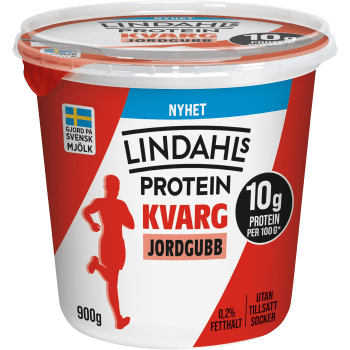 Proteinkvarg Jordgubb 0,2% 900g Lindahls.