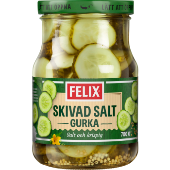 Saltgurka skivad 700g Felix.