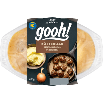 Färdigmat Köttbullar Potatismos och Gräddsås 400g Gooh.