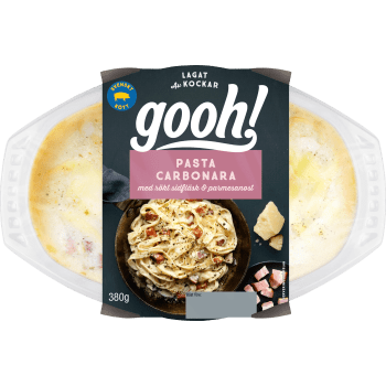 Färdigmat Pasta Carbonara med Rökt Sidfläsk 380g Gooh.