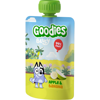 Barnsnacks Bluey apple & banana 3år 100g Goodies.