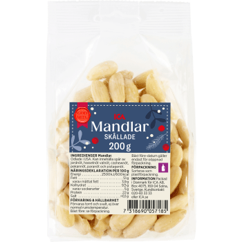 Mandlar Skållad 200g ICA.