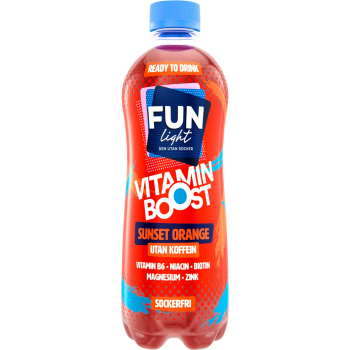 Sockerfri Dryck Vitamin Boost Sunset Orange 500ml Fun Light.