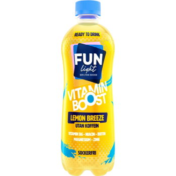 Sockerfri Dryck Vitamin Boost Lemon Breeze 500ml Fun Light.