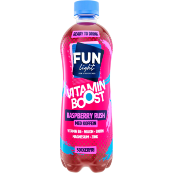 Sockerfri Dryck Vitamin Boost Raspberry Rush 500ml Fun Light.