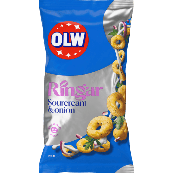 Spröda ringar Sourcream & onion 85g OLW.