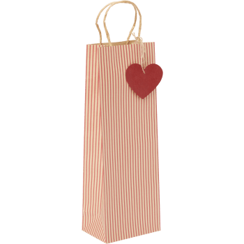 Flaskpåse Röd Rand 12x36 cm.