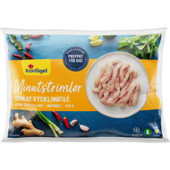 Kycklingbröstfilé, Minutstrimlor 650g Kronfågel.