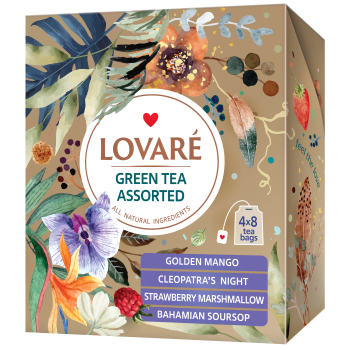 Te assorted green tésamling 48g Lovaré.