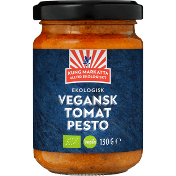 Tomatpesto Vegansk och Ekologisk Kung markatta.