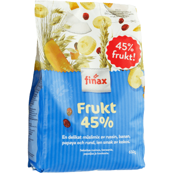 Frukt 45 %.