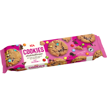 Cookies chokladlinser 150g ICA.