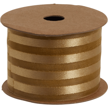 Organzaband randig guld 4 cm x 5m.