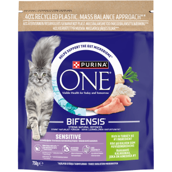 Kattmat Sensitive Kalkon 750g Purina One.