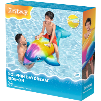 Badleksak Regnbågsdelfin 168x66cm Bestway.