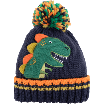 Mössa dino med pompom.