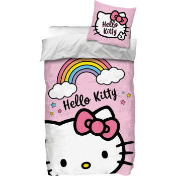 Bäddset Hello Kitty 150x210/50x60cm.